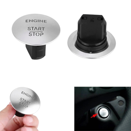 Buton Start / Stop, argintiu / gri, pentru Mercedes-Benz