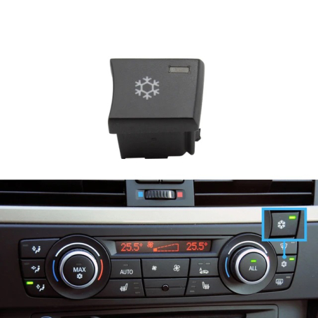 Buton AC / Fulg de nea pentru climatronic la BMW Seria 1 3 X1 X3 E82 E88 E84 E90 E91 E92 E93 F25 (2007-2015)