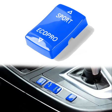 Buton Sport / Eco Pro, albastru, pentru BMW Seria 1 2 3 4 F20 F21 F30 F31 F32 F33 F34 F35 F36