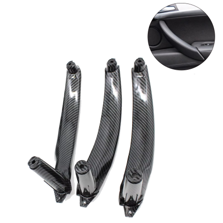 Set de 3 mânere interioare carbon pentru BMW X5 X6 E70 E71, piese interioare