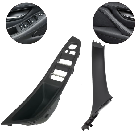 Set de mânere interioare față pentru BMW seria 5 F10 F11, negre, piese interioare