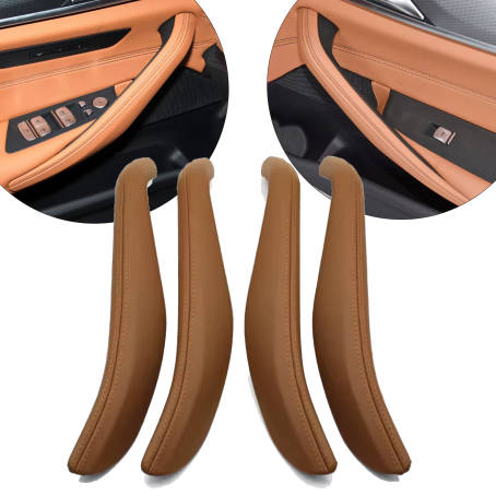 Set 4 capace interioare din piele pentru BMW Seria 5 G30 G31 G38 M5 F90, cognac