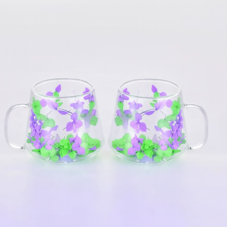 Set 2 buc. pahare cu pereți dubli „Fairy Bloom”, 350 ml