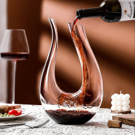 Decantor de vin „Harmonia” - 1500 ml, carafă de cristal de designer cu formă artistică