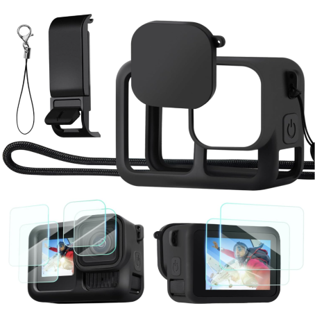 Set accesorii pentru GoPro Hero 13 – carcasă, protecții ecran și capac pentru obiectiv