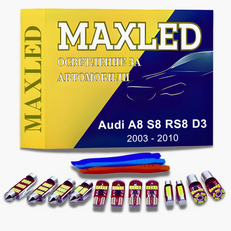 Set becuri LED pentru interiorul Audi A8 S8 RS8 D3 (2003-2010), 22buc.