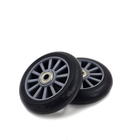 Roți trotinetă cu jante din plastic, 100 mm gri, set de 2 buc.