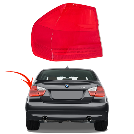 Sticlă exterioară pentru stopul stâng la BMW Seria 3 E90 (2004-2007)