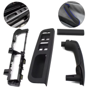 Set mânere negre pentru ușile din față la VW Golf 4 / Bora / Jetta (1997-2008), cu 4 geamuri electrice