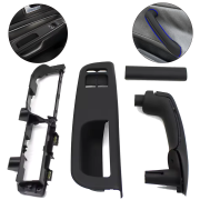 Set mânere negre pentru ușile din față la VW Golf 4 / Bora / Jetta (1997-2008), cu 2 geamuri electrice