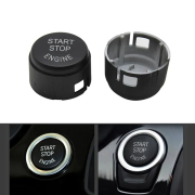 Capac / ornament buton start-stop pentru BMW Seria F 3 5 7 X F30 F10 F11 F01 Negru