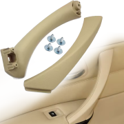 Mâner interior stâng pentru BMW seria 3 E90 E91, bej, 2 piese cu elemente de fixare