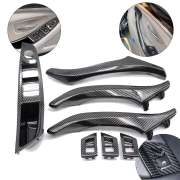 Set complet mânere interioare pentru BMW seria 5 F10 F11, carbon, mânere și panou fără retragere oglinzi