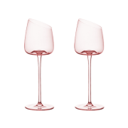 Set 2 pahare roz rafinate pentru vin - 340 ml, universale pentru vin roșu, alb și rose