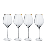 Set 4 pahare de vin cu margine aurie - 530 ml, universale