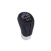 Nucă neagră din piele pentru schimbătorul de viteze cu ornament cromat M Performance, cu 6 viteze, pentru BMW Seria E - DZ120