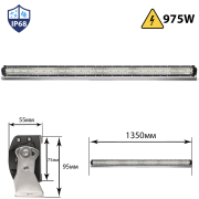 Bară LED puternică 9D 975W, bară LED dreaptă 1350mm