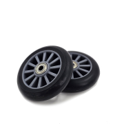 Roți trotinetă cu jante din plastic, 100 mm gri, set de 2 buc.