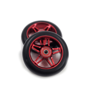 Roți trotinetă cu jante din aluminiu în formă de stea, 110 mm roșii, set de 2 bucăți