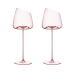 Set 2 pahare roz pentru vin roșu cu margine înclinată, 510 ml
