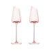 Set de 2 pahare roz pentru șampanie și vinuri spumante cu design înclinat - 240 ml