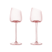 Set 2 pahare roz rafinate pentru vin - 340 ml, universale pentru vin roșu, alb și rose