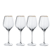 Set 4 pahare de vin cu margine aurie - 530 ml, universale