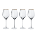 Set 4 pahare de vin roșu cu design elegant și margine aurie, 580 ml