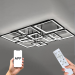 Abajur / plafonier LED cu funcții și telecomandă / control mobil, 10 buc, pătrate