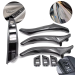 Set complet mânere interioare pentru BMW seria 5 F10 F11, carbon, mânere și panou fără retragere oglinzi