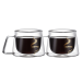 Set de 2 pahare cu pereți dubli de 200 ml – model de design cu inscripția „Coffee”