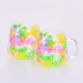 Pahare cu pereți dubli cu flori multicolore din seria Art – set 2 buc., 200 ml