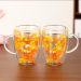 Set de 2 buc. pahare de designer cu pereți dubli cu flori solare, 350 ml