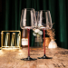 Set 2 pahare elegante cristal pentru vin roșu cu picior roșu, 590 ml