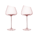 Set de 2 pahare roz de designer pentru vin roșu cu margine înclinată, 710 ml