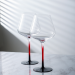 Set 2 pahare de vin cu picior roșu iridescent și design elegant, 500ml