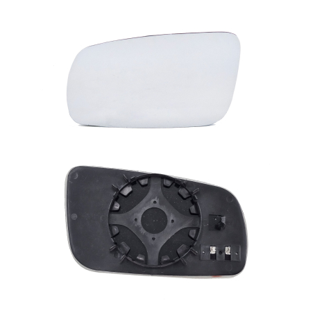 Sticlă oglindă laterală stângă cu încălzire pentru Audi VW A3, A4, A6, A8, Bora, Golf, Passat (coduri caroserie 8L, B5, C4, D2, 1J, 3B, 3BG)