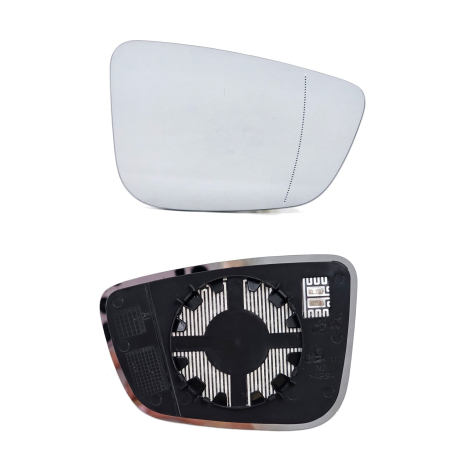 Sticlă oglindă laterală asferică dreapta pentru BMW Seria 5 G30/G31 și Seria 7 G11/G12 (2016-2023).