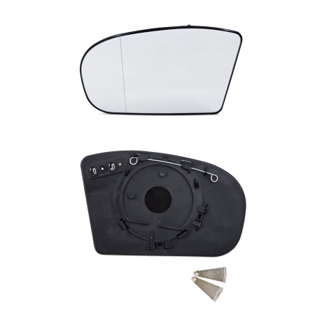Sticlă oglindă asferică stânga cu încălzire pentru Mercedes C E class W203 W211 (2000-2009)