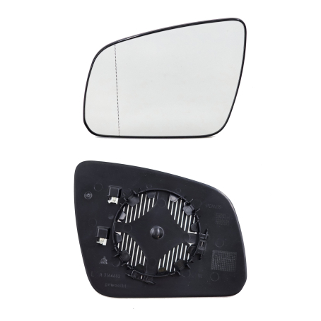 Sticlă oglindă asferică stânga cu încălzire pentru oglinda laterală Mercedes C class W204 (2007-2011)