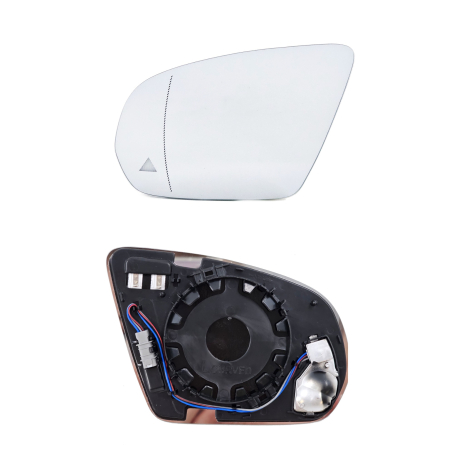 Sticlă oglindă stânga cu încălzire și funcție unghi mort pentru oglinda laterală Mercedes C S GLC class W205 W222 X253 (2013-2015)