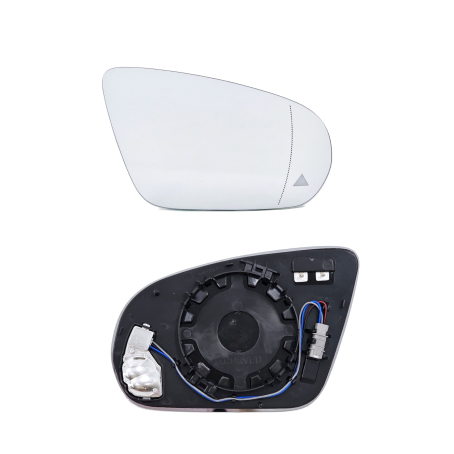 Sticlă oglindă dreapta cu încălzire și funcție unghi mort pentru oglinda laterală Mercedes C S GLC class W205 W222 X253 (2013-2015)