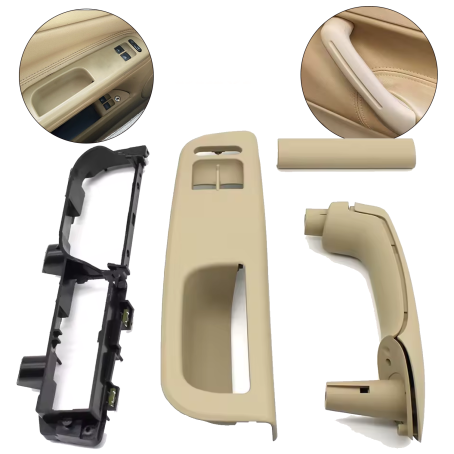 Set mânere bej pentru ușile din față la VW Golf 4 / Bora / Jetta (1997-2008), cu 2 geamuri electrice