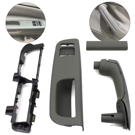 Set mânere gri pentru ușile din față la VW Golf 4 / Bora / Jetta (1997-2008), pentru 2 geamuri electrice