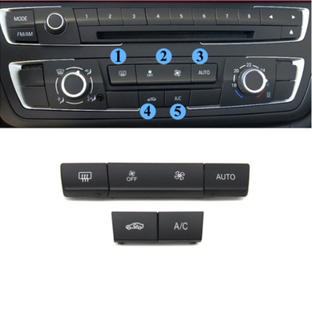 Butoane aer condiționat / încălzire pentru BMW 1 2 3 4 / F30 F34 F20 F36 F87, set 5 buc