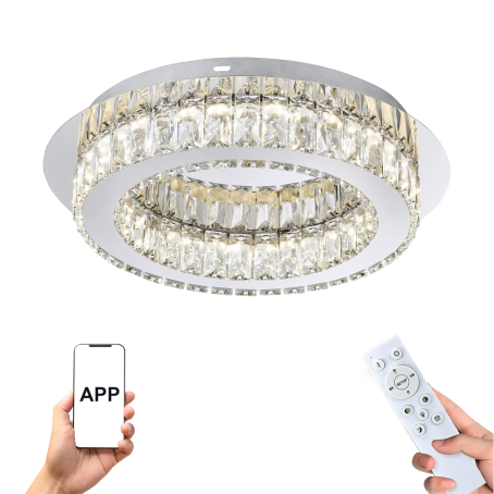 Abajur rotund elegant cu telecomandă și control mobil