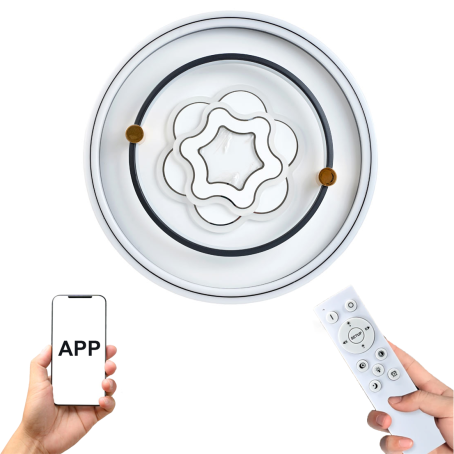 Abajur LED decorativ cu motiv colorat – lumină 3 în 1, cu telecomandă și control prin aplicație