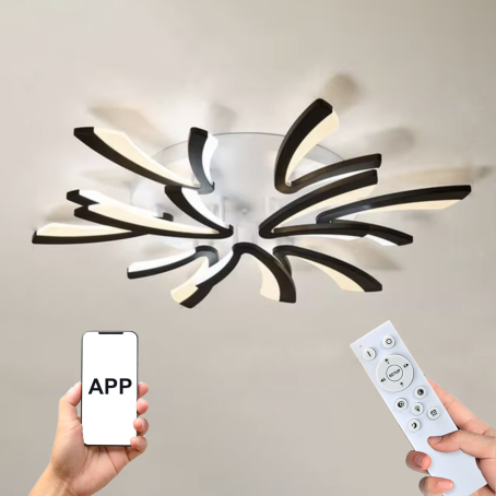 Abajur LED cu design elegant, cu control prin aplicație și telecomandă