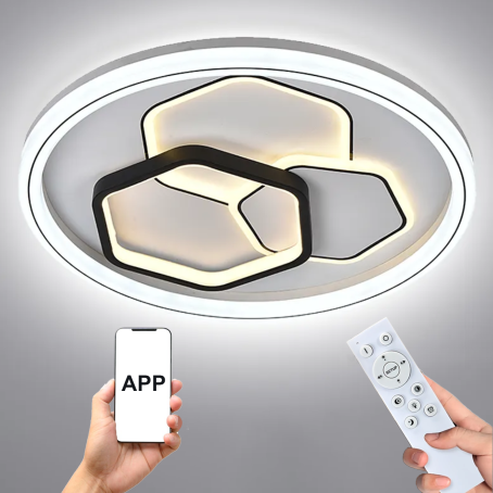 Abajur LED Smart cu control prin aplicație, telecomandă și lumină multicoloră