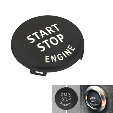 Capac / ornament buton start-stop pentru BMW Seria E E60 E61 E87 E90 E91 E92 E70 negru